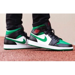 Nike Air Jordan 1 Mid Pine Gree 554725-067 Pinegreen/White-Black-Universityred