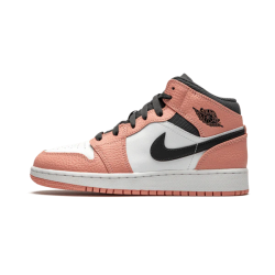 Nike Air Jordan 1 Mid Pink Quartz 555112-603 Pink Quartz/Dark Smoke Gray-White 