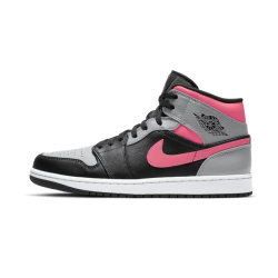 Nike Air Jordan 1 Mid Pink Shadow 554724-059 Black/Hot Punch-Light Smoke Gray 