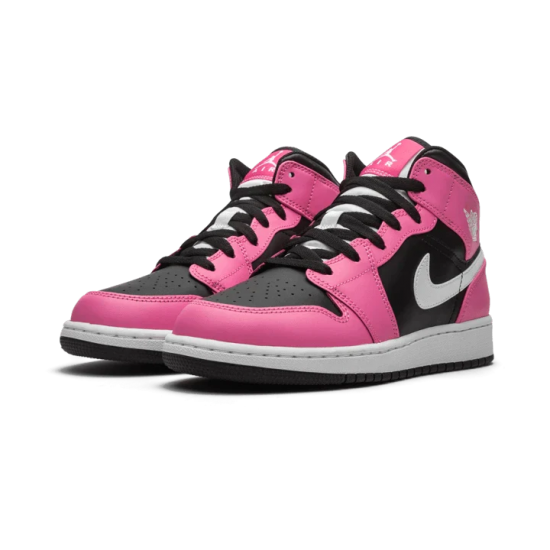 Nike Air Jordan 1 Mid Pinksicle 555112-002 Black/White-Pinksicle