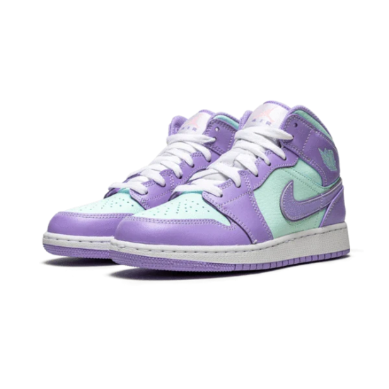 Nike Air Jordan 1 Mid Purple Aqua 554725-500 Purple/Aqua-White