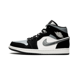 Nike Air Jordan 1 Mid Satin Gray Toe 852542-011 Black/Anthracite-Sail