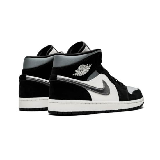 Nike Air Jordan 1 Mid Satin Gray Toe 852542-011 Black/Anthracite-Sail