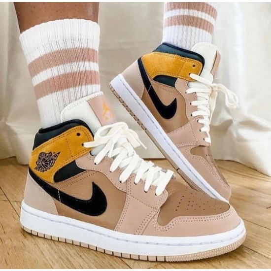 Nike Air Jordan 1 Mid Se Particle Beige DD2224-200 Particlebeige/Black-Metallicredbronze