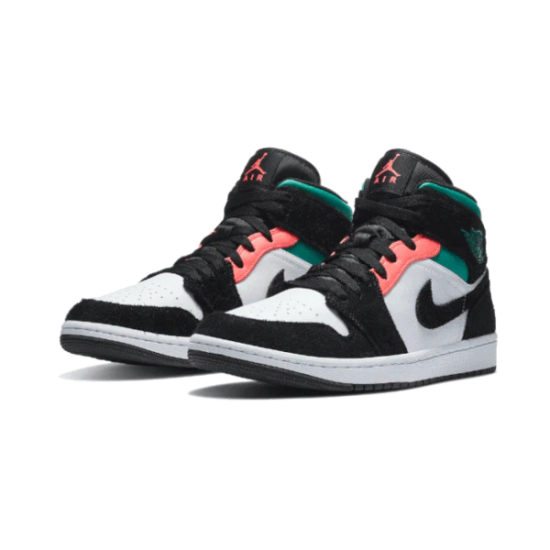 Nike Air Jordan 1 Mid Se South Beach 852542-116 White/Black-Pink-Green