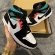 Nike Air Jordan 1 Mid Se South Beach 852542-116 White/Black-Pink-Green