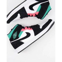 Nike Air Jordan 1 Mid Se South Beach 852542-116 White/Black-Pink-Green