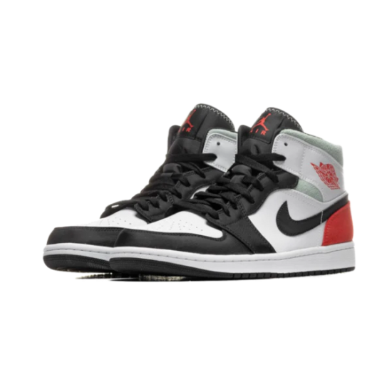 Nike Air Jordan 1 Mid Se Union Black Toe 852542-100 White/Black-Lightsmokegray-Gymred