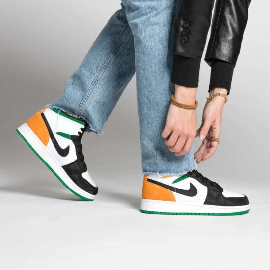 Nike Air Jordan 1 Mid Se White Laser Orange Lucky Green BQ6931-101 White/Laserorange-Black-Luckygreen