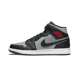 Nike Air Jordan 1 Mid Shadow Red 554724-096/554725-096 Black/Particle Gray-White-Gym Red 