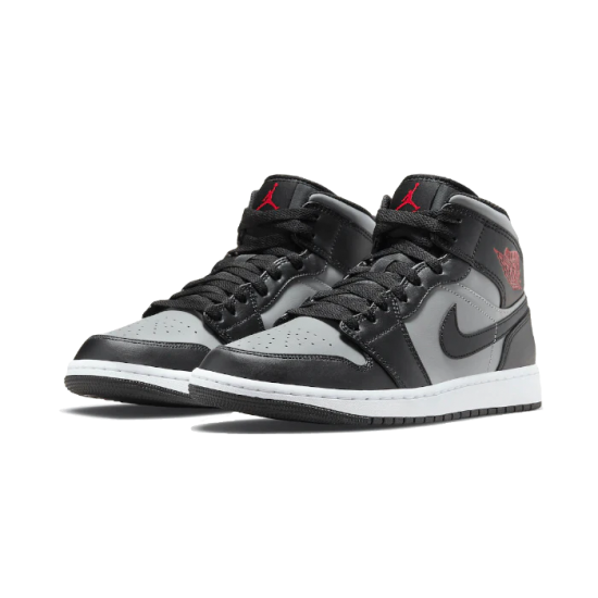 Nike Air Jordan 1 Mid Shadow Red 554724-096/554725-096 Black/Particle Gray-White-Gym Red