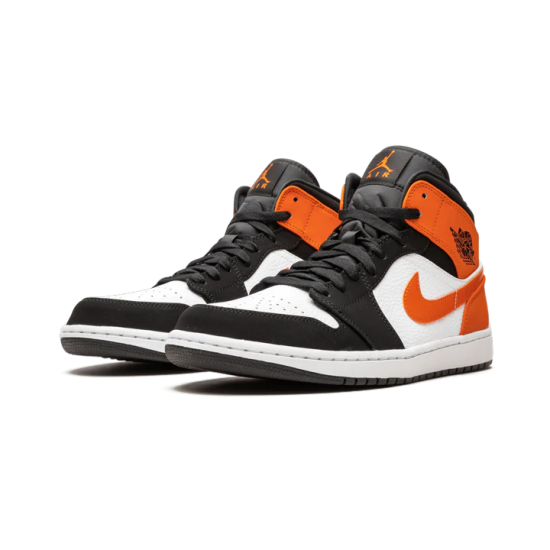 Nike Air Jordan 1 Mid Shattered Backboard 554724-058 Black/Orange/White