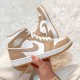 Nike Air Jordan 1 Mid Tan Gum DA8005-100 Sail/Black-Cider-Chile Red