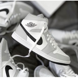 Nike Air Jordan 1 Mid White Light Smoke Grey BQ6472-015 White/Light Smoke Gray/Black 