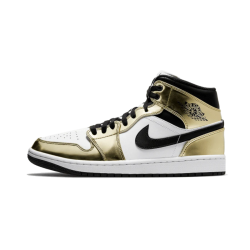 Nike Air Jordan 1 Mid White Metallic Gold DC1420-700/DC1419-700 Metallic Gold/White/Black 