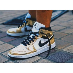 Nike Air Jordan 1 Mid White Metallic Gold DC1420-700/DC1419-700 Metallic Gold/White/Black 