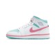 Nike Air Jordan 1 Mid White Pink Green Soar 555112-102 White/Digitalpink-Auroragreen-Soar