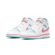 Nike Air Jordan 1 Mid White Pink Green Soar 555112-102 White/Digitalpink-Auroragreen-Soar