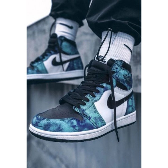 Nike Air Jordan 1 Retro High Tie Dye CD0461-100 White/Black-Auroragreen