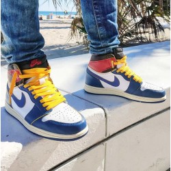 Nike Air Jordan 1 Retro High Union Los Angeles Blue Toe BV1300-146 White/Stormblue-Varsityred-Black