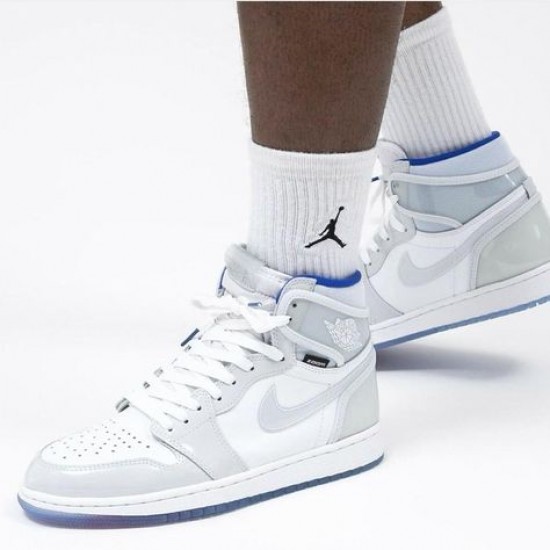 Nike Air Jordan 1 Retro High Zoom White Racer Blue CK6637-104 White/Racer Blue-White Release