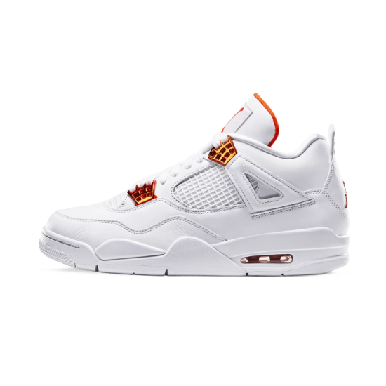 Nike Air Jordan 4 Retro Metallic Orange CT8527-118 White/Metallic Silver-Team Orange