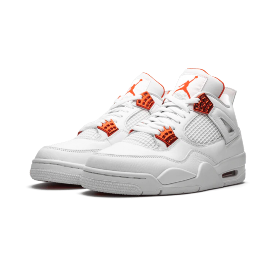 Nike Air Jordan 4 Retro Metallic Orange CT8527-118 White/Metallic Silver-Team Orange