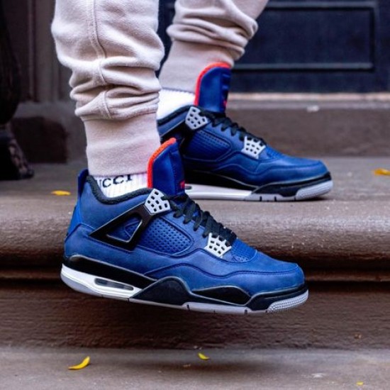 Nike Air Jordan 4 Retro Winter Loyal Blue AO2571-001 Black/Black-Black