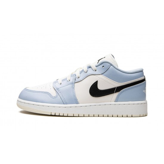 Air Jordan 1 Low GradeSchool Ice Blue 554723-401 Reps Shoes