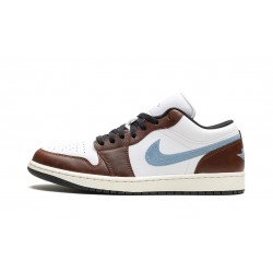 Air Jordan 1 Low Mens Embroidered Swoosh - Mocha FQ7832-142 Reps Shoes