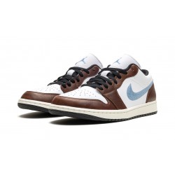 Air Jordan 1 Low Mens Embroidered Swoosh - Mocha FQ7832-142 Reps Shoes