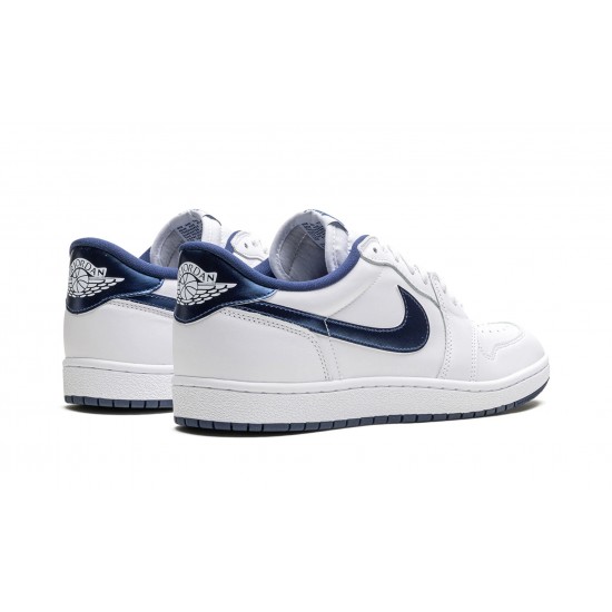 Air Jordan 1 Low Mens Metallic Navy FB9933-141 Reps Shoes