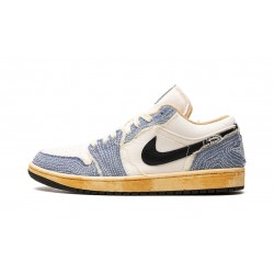 Air Jordan 1 Low Mens SE Sashiko Denim FN7670-493 Reps Shoes