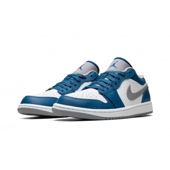 Air Jordan 1 Low Mens True Blue 553558-412 Reps Shoes