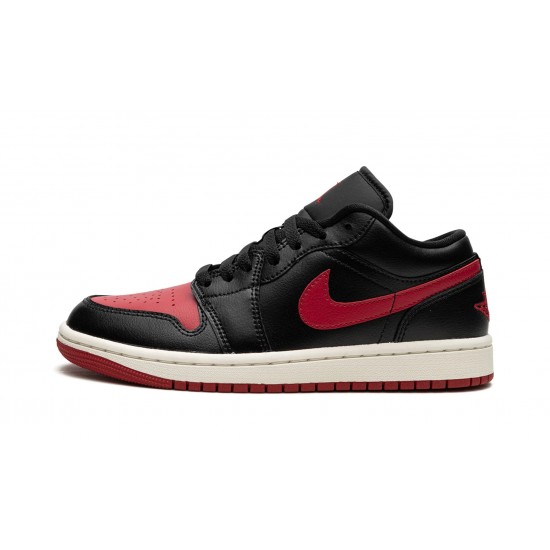 Air Jordan 1 Low Womens Bred Sail DC0774-061 Reps Shoes