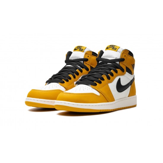 Air Jordan 1 High GradeSchool Yellow Ochre Black FD1437-701 Reps Shoes