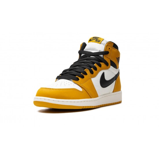 Air Jordan 1 High GradeSchool Yellow Ochre Black FD1437-701 Reps Shoes