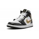 Air Jordan 1 Mid Mens Black Gold Patent Leather 852542-007 Reps Shoes