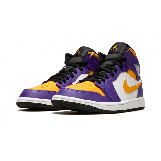 Air Jordan 1 Mid Mens Lakers DQ8426-517 Reps Shoes