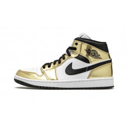 Air Jordan 1 Mid Mens Metallic Gold Dc1419-700 Reps Shoes