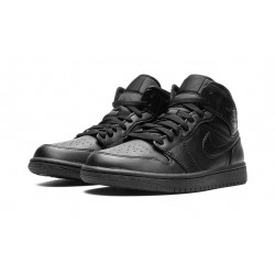 Air Jordan 1 Mid Mens Triple Black 554724-093 Reps Shoes