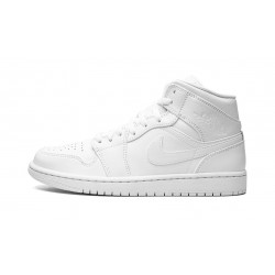 Air Jordan 1 Mid Mens Triple White 554724-136 Reps Shoes