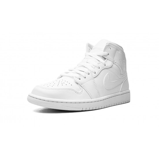 Air Jordan 1 Mid Mens Triple White 554724-136 Reps Shoes