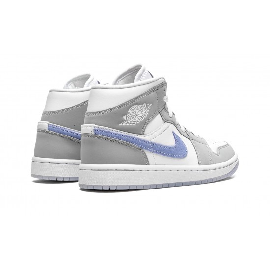 Air Jordan 1 Mid Womens Grey Blue BQ6472-105 Reps Shoes