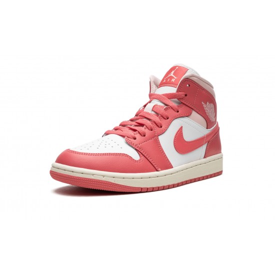 Air Jordan 1 Mid Womens Strawberries And Cream BQ6472 186 Reps Shoes