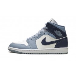 Air Jordan 1 Mid Womens Two-Tone Blue BQ6472-140 Reps Shoes