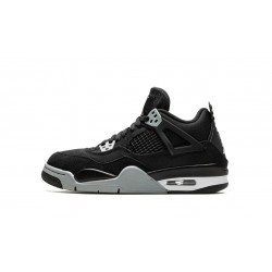 Air Jordan 4 GradeSchool Black Canvas DV0553-006 Reps Shoes