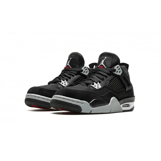 Air Jordan 4 GradeSchool Black Canvas DV0553-006 Reps Shoes