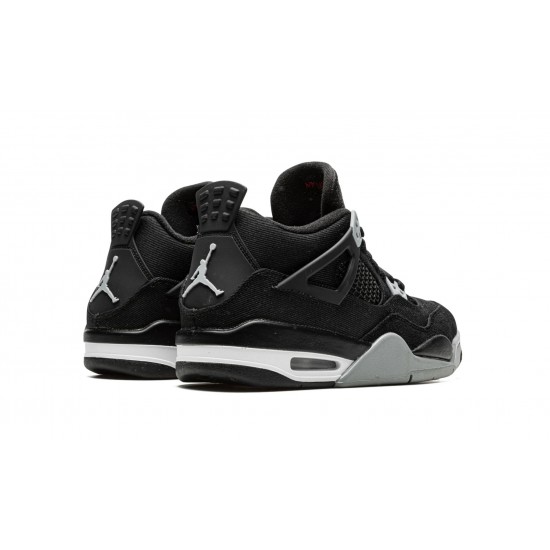 Air Jordan 4 GradeSchool Black Canvas DV0553-006 Reps Shoes