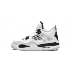 Air Jordan 4 GradeSchool Military Black 408452-111 Reps Shoes